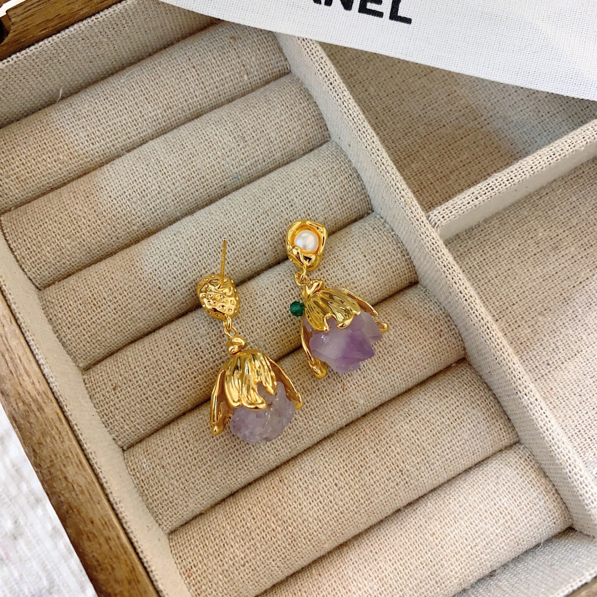 Amethyst Stone Stud Earrings