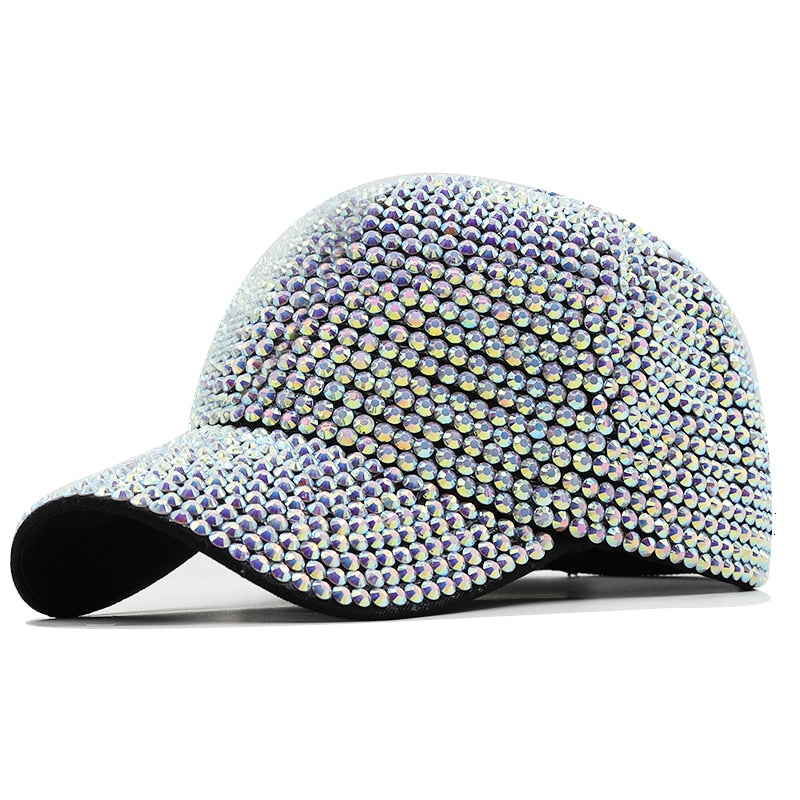 Luxury Sequined Rhinestone Pearl Diamonds Baseball Cap For Women Ladies Summer Hat Snapback Girl Hip Hop Hat Party Club Cap