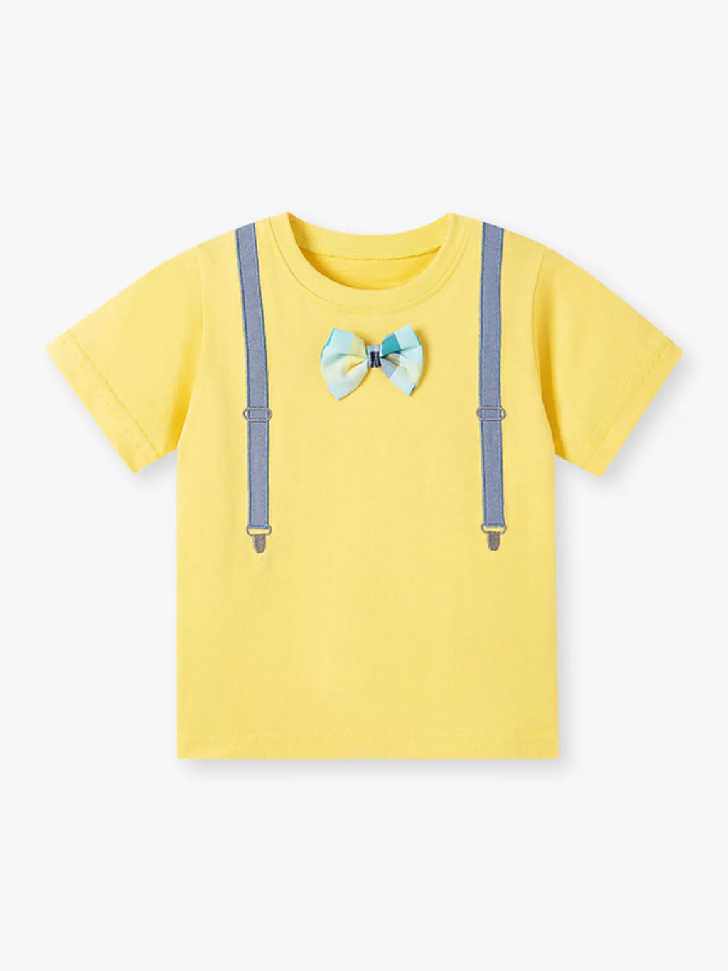 Children's Bow Embroidered Round Neck T-Shirt