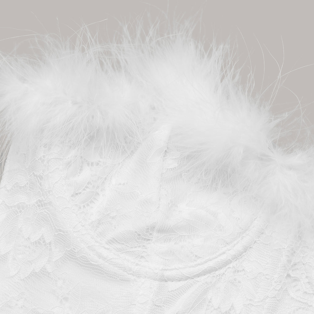 Lace fishbone corset feather tassel strapless
