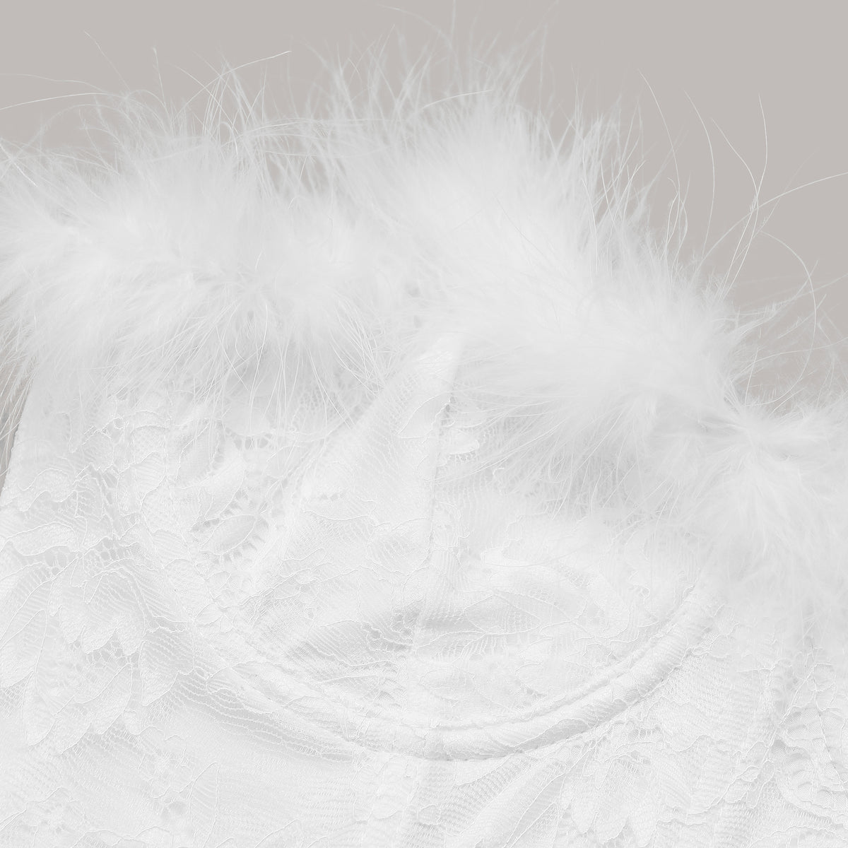 Lace fishbone corset feather tassel strapless