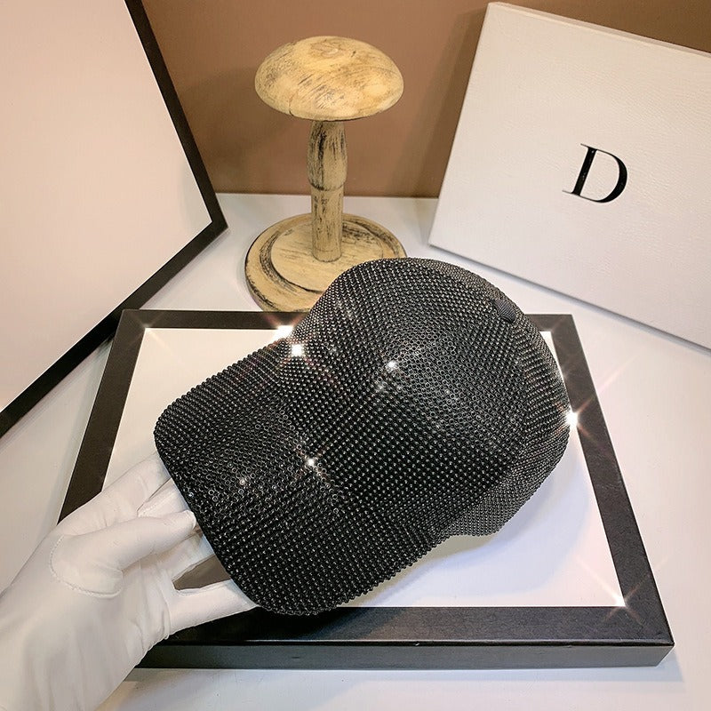Summer peaked cap heavy handmade rhinestones full of diamonds internet celebrity baseball cap versatile sun protection hat