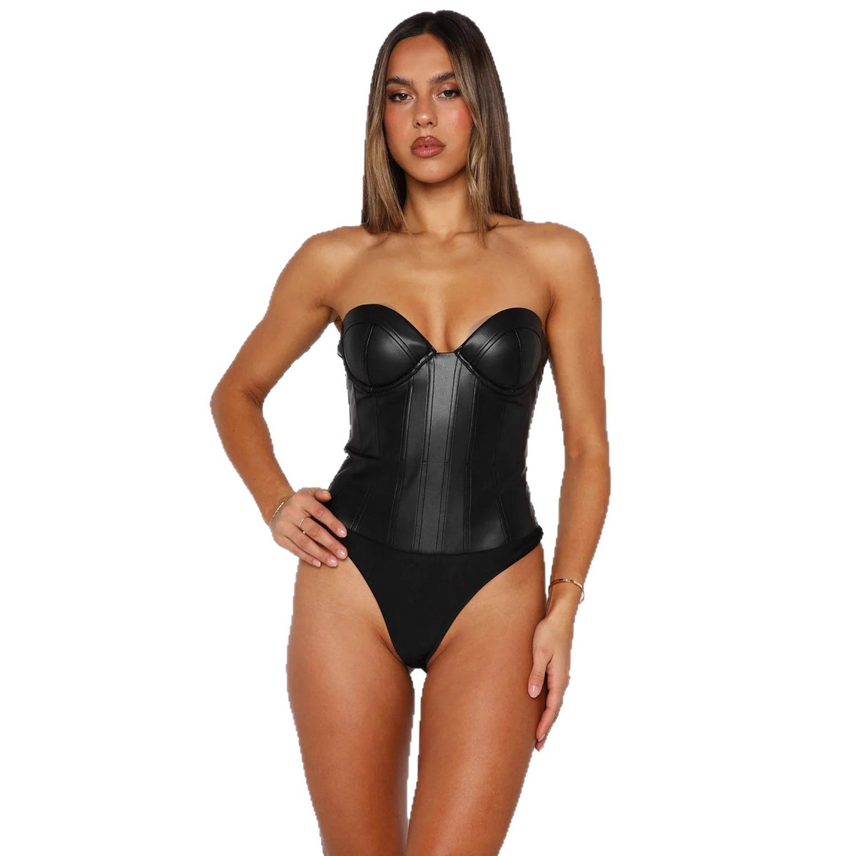 Women's Solid Color Strapless Corset Vest