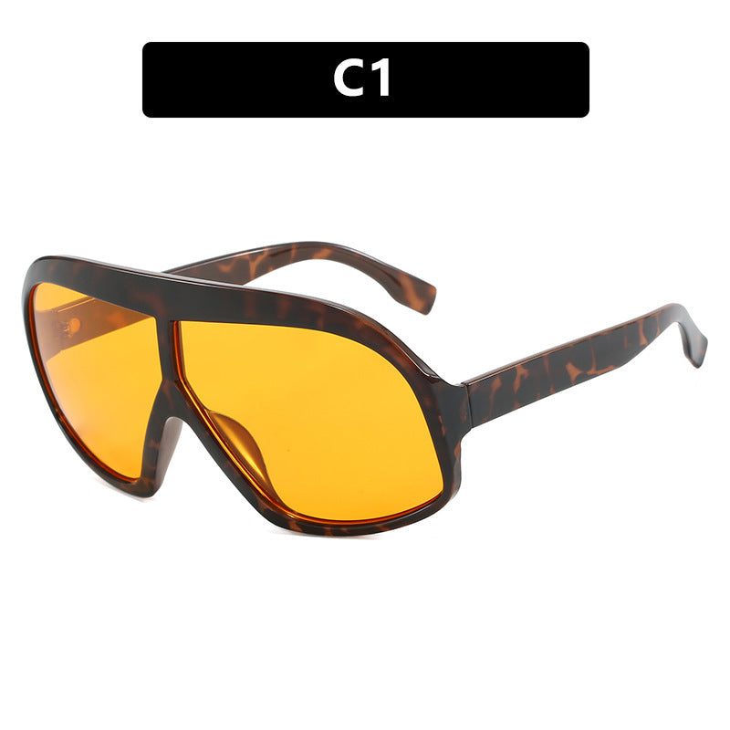 Conjoined large frame sunglasses, fashionable and versatile sunglasses, cross-border trendy sunglasses, high-end feel