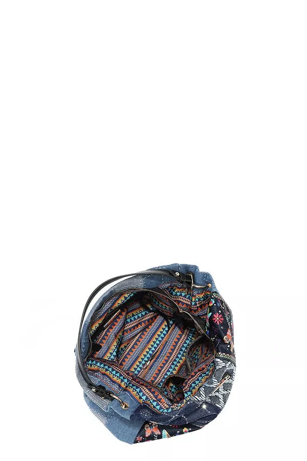 Nicole Lee USA Bosque De Amor Denim Hobo Bag
