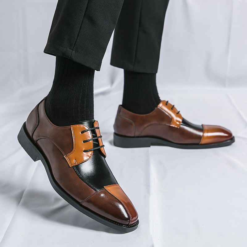 Men's Large Size Square Toe Leather Shoes