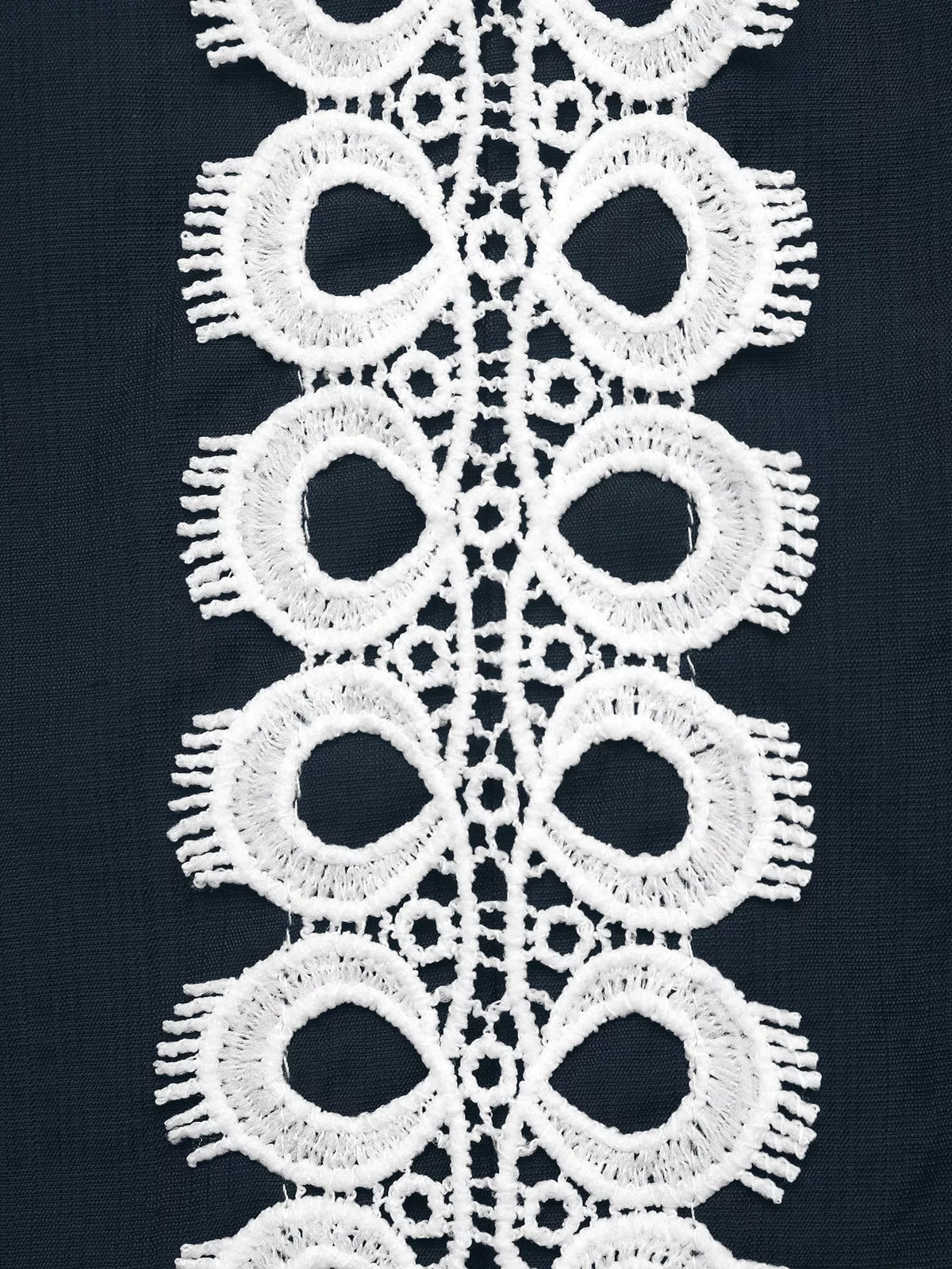 Lace Trim Long Sleeves Blouse
