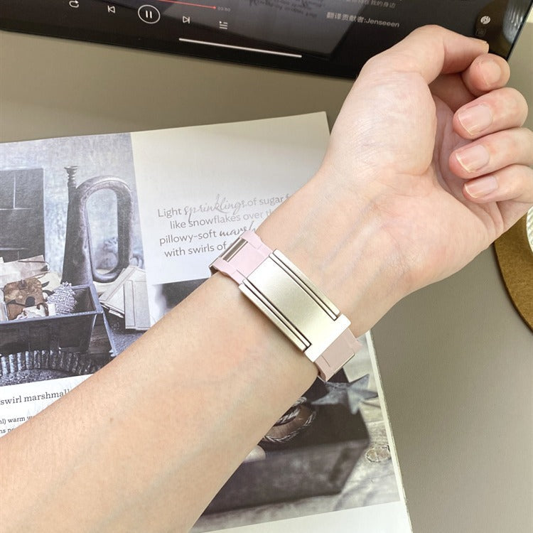 T-shaped Clasp Stainless Steel Metal-rubber Watch Strap