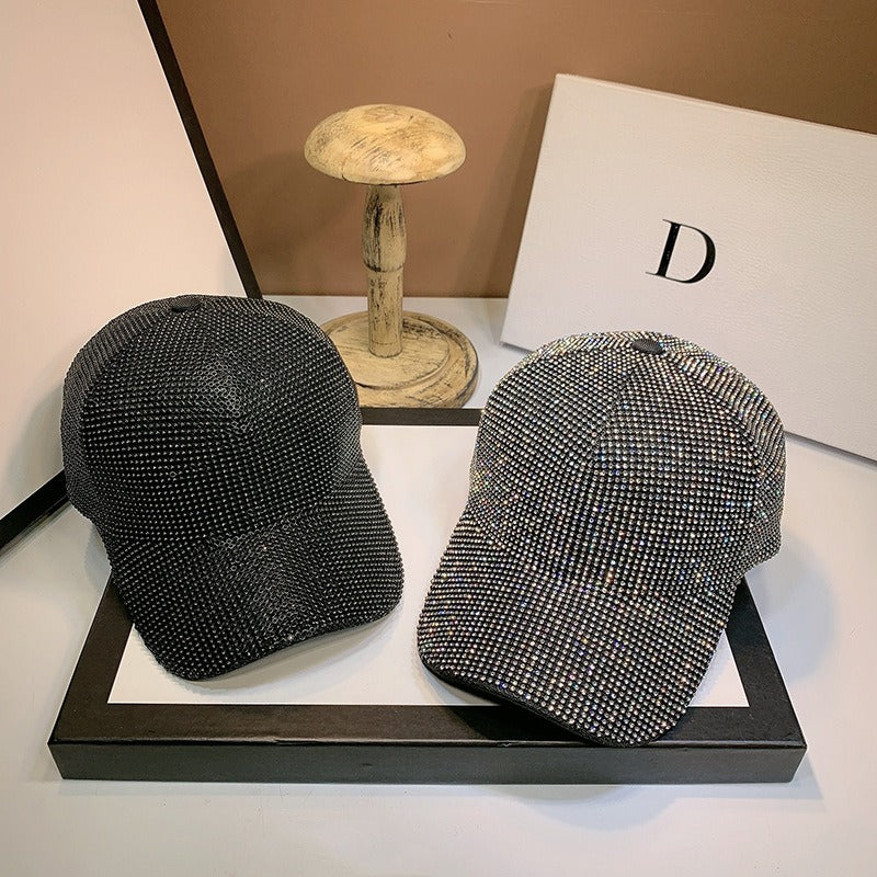 Summer peaked cap heavy handmade rhinestones full of diamonds internet celebrity baseball cap versatile sun protection hat