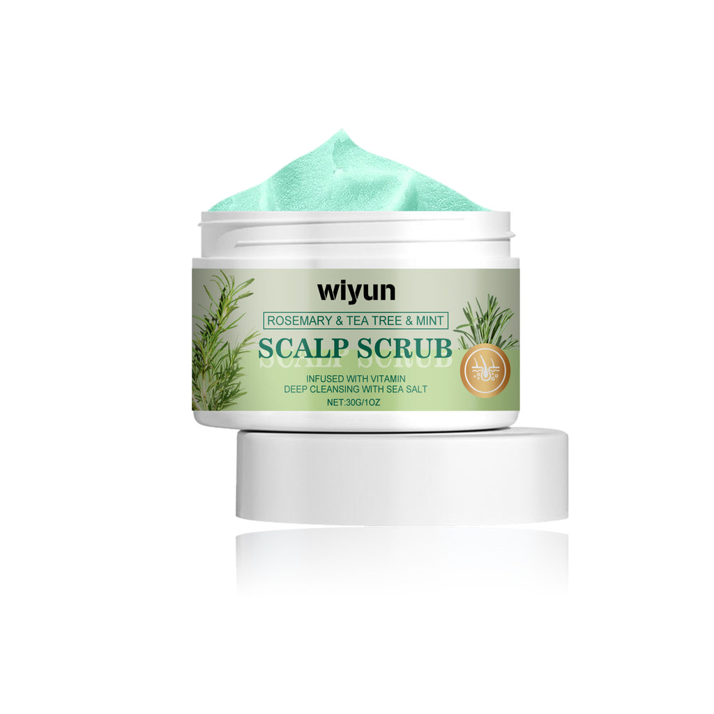 Wiyun Rosemary Scalp Scrub, A Gentle Scalp Treatment That Cleanses Exfoliates, Nourishes, Softens And Strengthens Hair