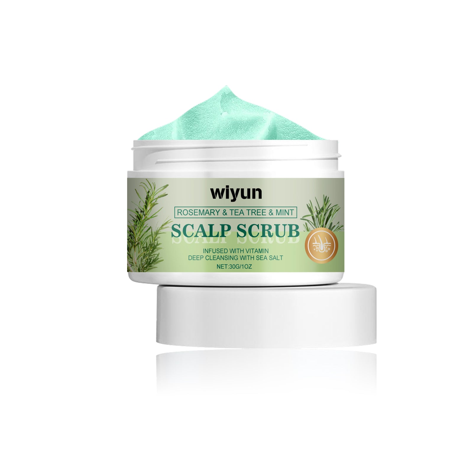 Wiyun Rosemary Scalp Scrub, A Gentle Scalp Treatment That Cleanses Exfoliates, Nourishes, Softens And Strengthens Hair