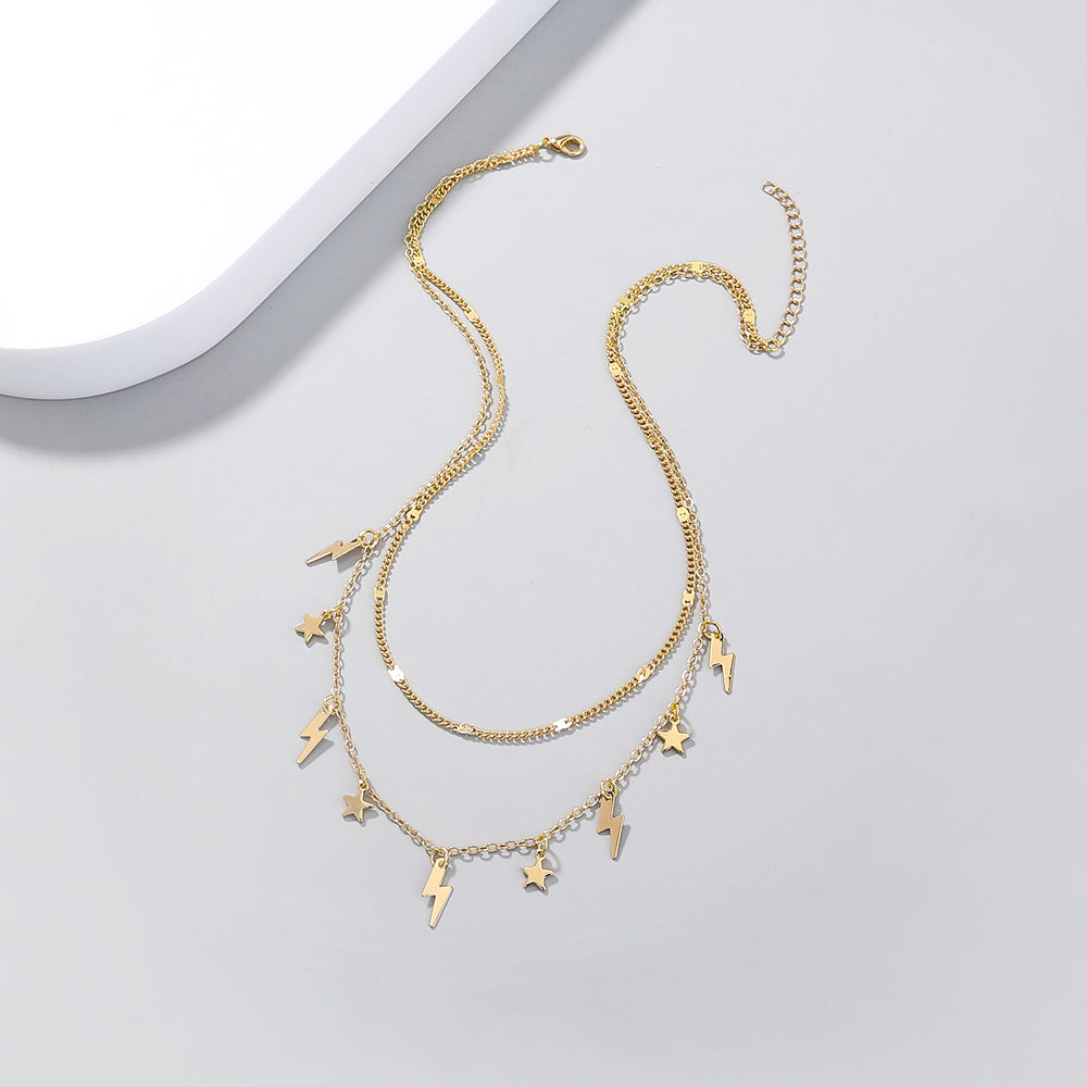 Stars, Thunder, little pendants, multi-layered necklaces