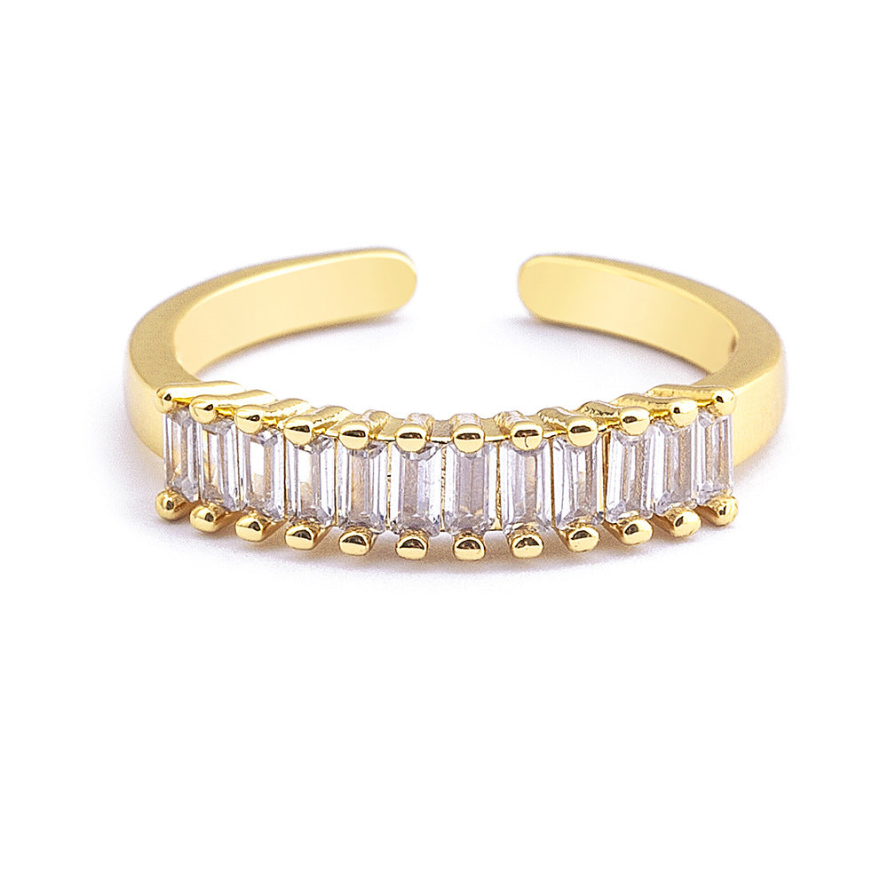 Zircon Geometric Open Ring III