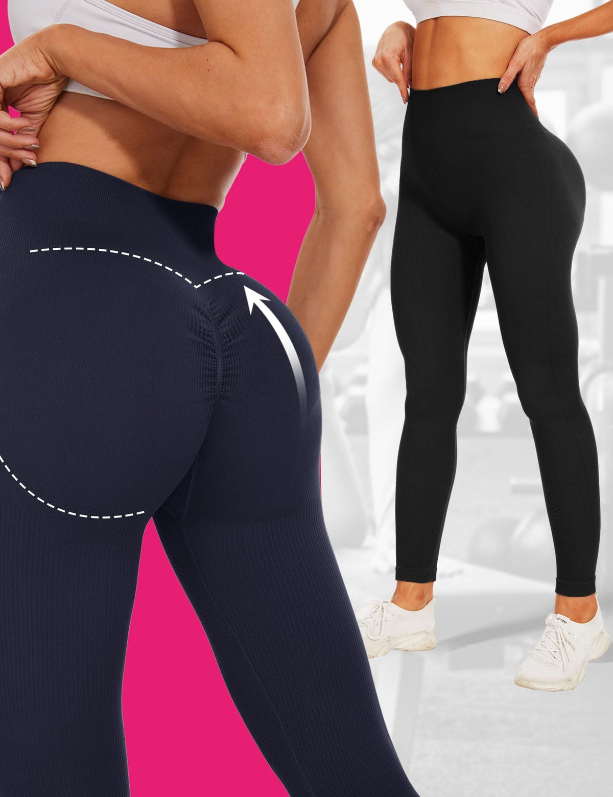 High-waisted seamless cropped leggings