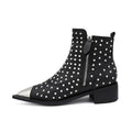Women's Boots Ankle Boots Women Genuine Leather Autumn Winter Botas Platform Short Booties Female Rivets Studded