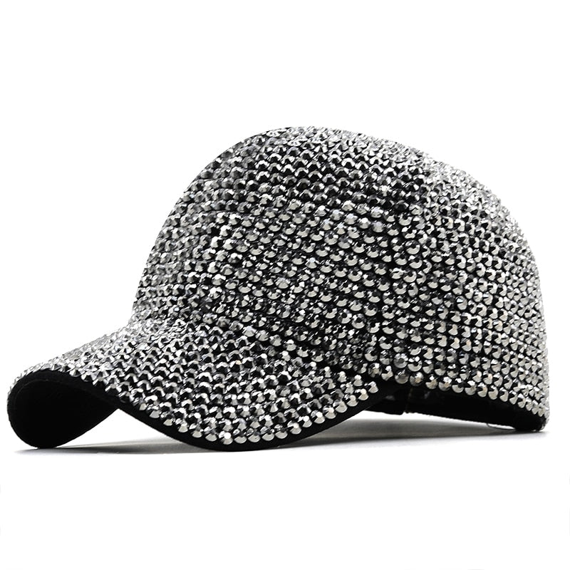 Luxury Sequined Rhinestone Pearl Diamonds Baseball Cap For Women Ladies Summer Hat Snapback Girl Hip Hop Hat Party Club Cap