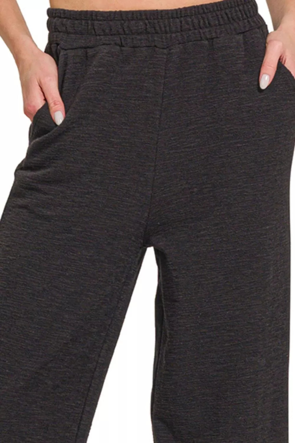Zenana Cotton Slub Wide Leg Pants