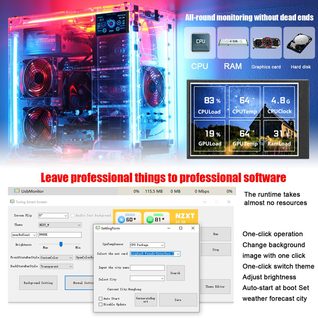 3.5-inch USB Chassis Monitor