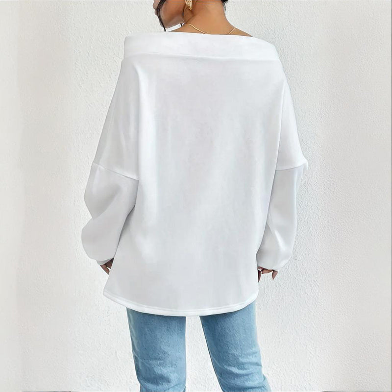 Plus Size Off Shoulder Pullover