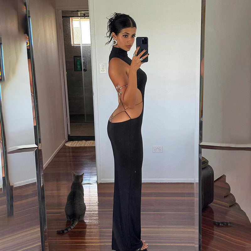 Bareback sexy bow dress for women
