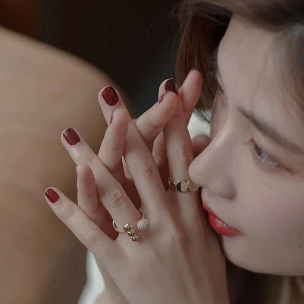 Open Ring With Micro-set Details Elegant And Stylish For Women