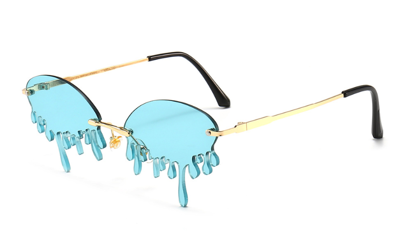 UV400 Trendy Tassel Sunglasses Fashion Retro Rimless Sun Glasses Steampunk Sunglasses Shades Funny Clouds Shaped Eyeglasses