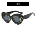 Exaggerated personality, cat eye sunglasses, new fashionable sunglasses, Instagram, internet celebrity, hip-hop sunglasses for women