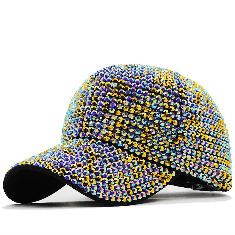 Luxury Sequined Rhinestone Pearl Diamonds Baseball Cap For Women Ladies Summer Hat Snapback Girl Hip Hop Hat Party Club Cap