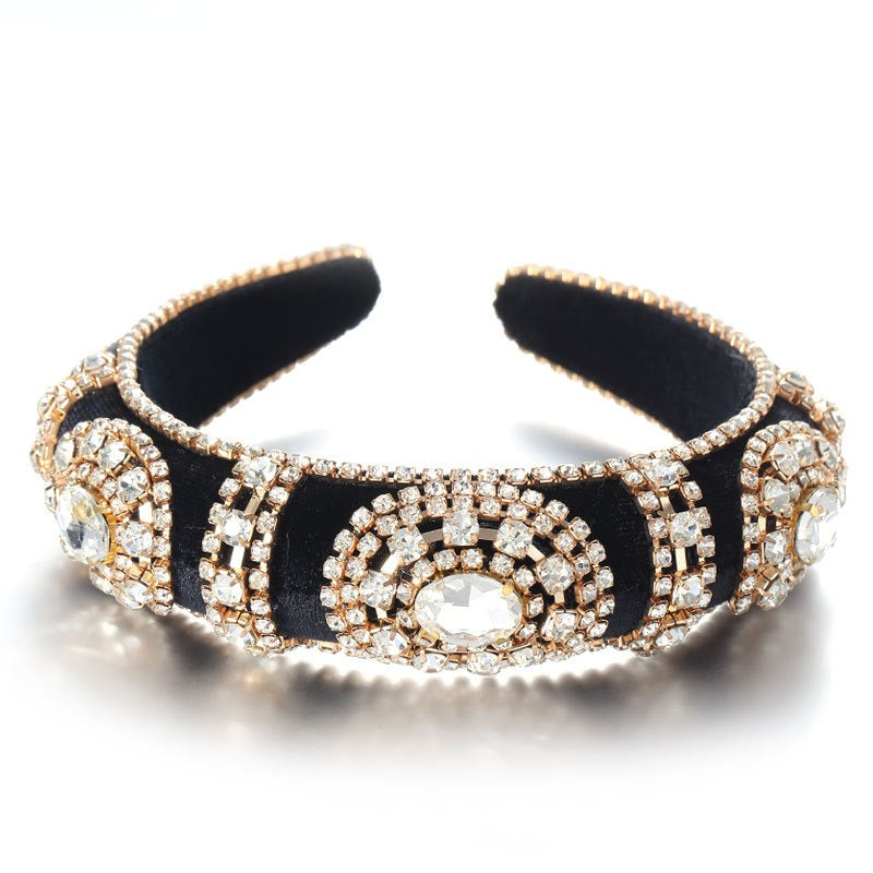 Golden Velvet Super Flash Set Colored Water Diamond Sponge Head Hoop