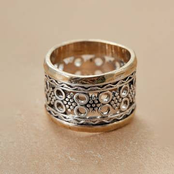 Retro Distressed Wide-ring Versatile And Easy To Match