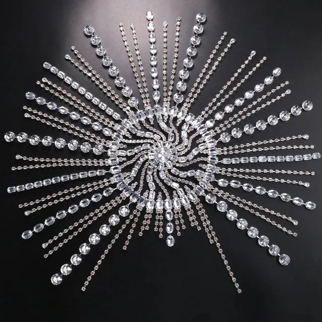 New Boho Long Tassel Hair Chain Rhinestone Head Chain Dance Headband Wedding Tiara Accessories Fringe Hat Headpiece Women