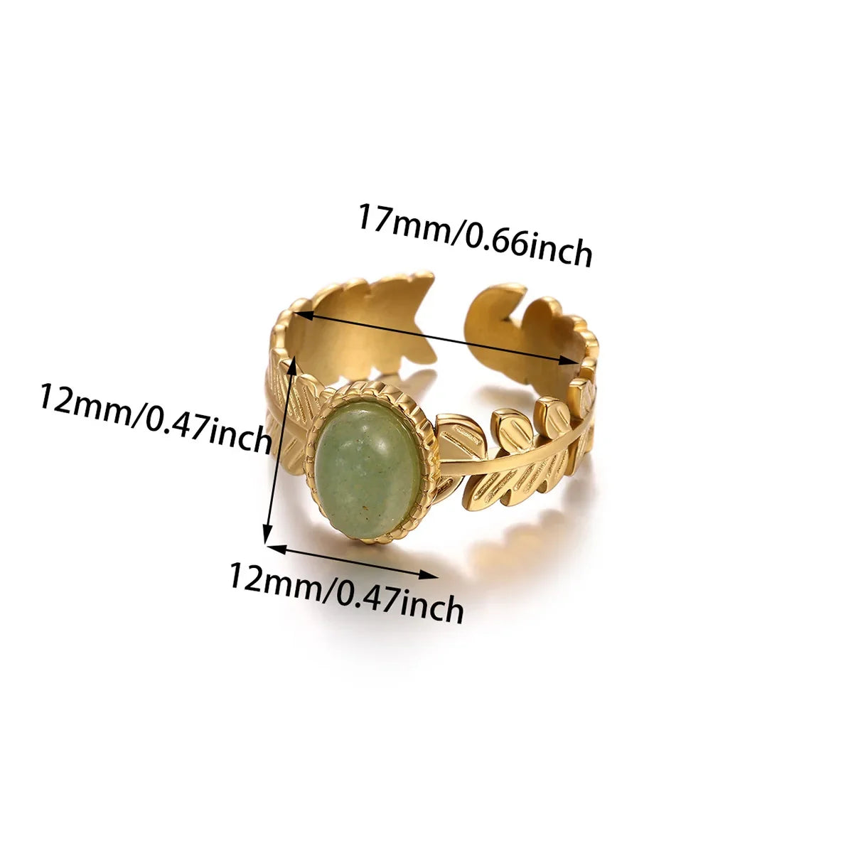 Vintage Green Stone Flower Zircon Ring