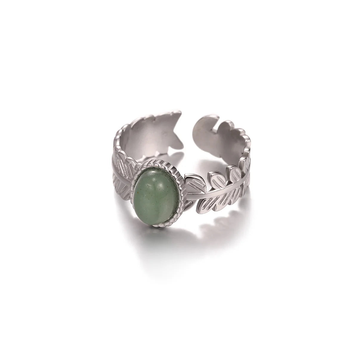Vintage Green Stone Flower Zircon Ring