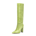 Luxury Pointed Toe Knee High Boots Women's Heels