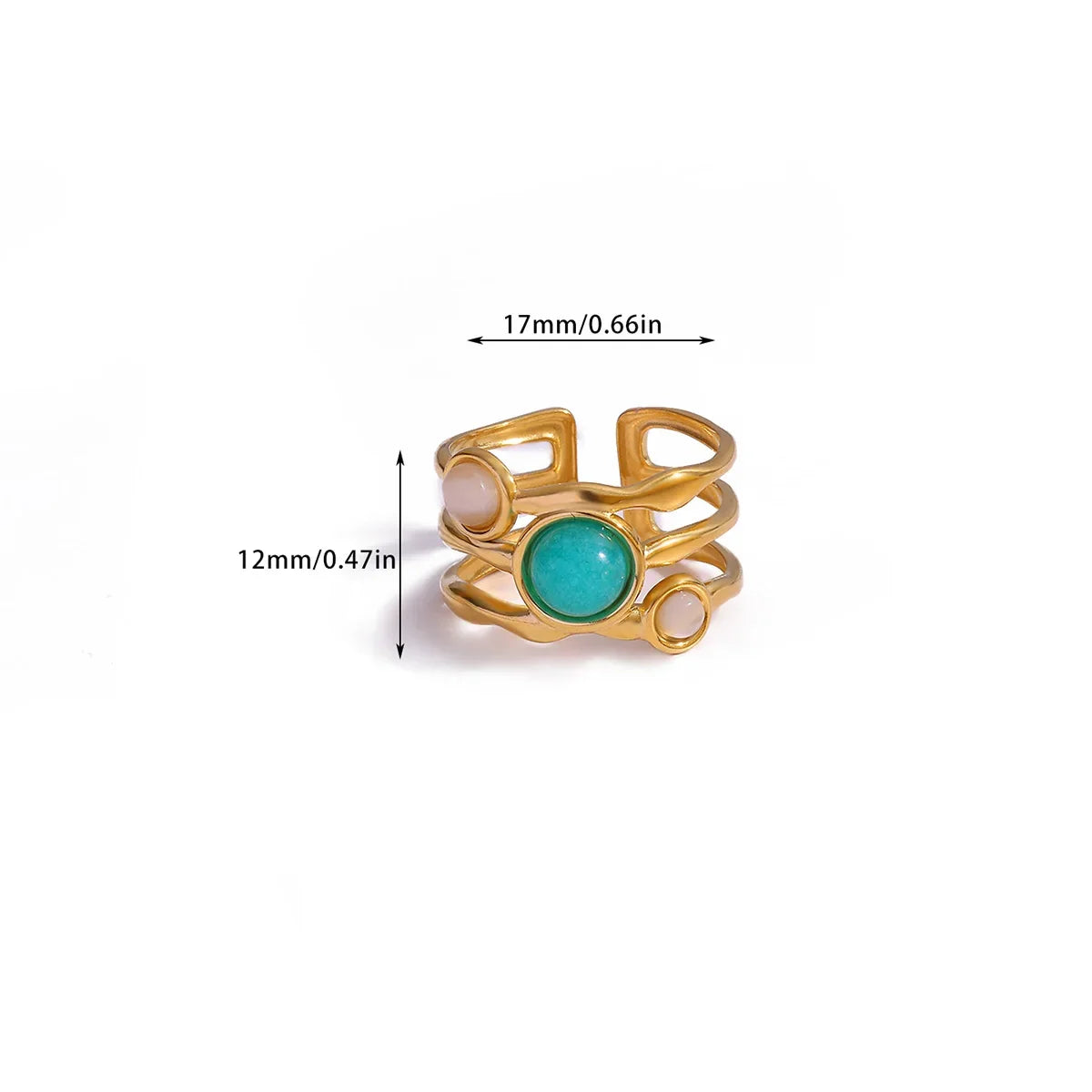 Vintage Green Stone Flower Zircon Ring
