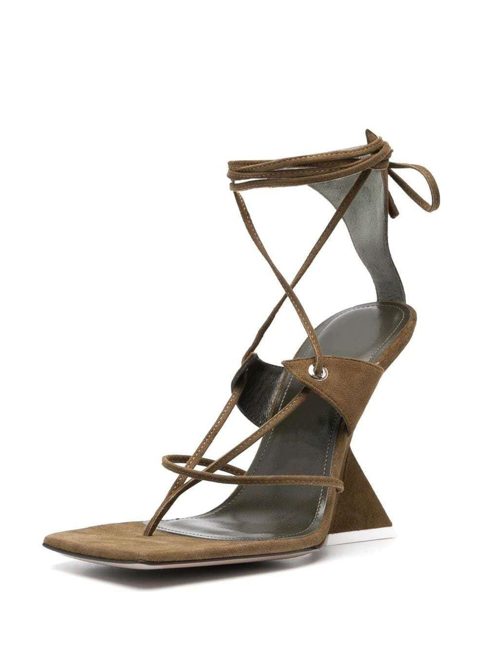 Sandals Women's Summer New High Heel Thick Heel Sandals Square Head Ankle Lace Strap Sexy