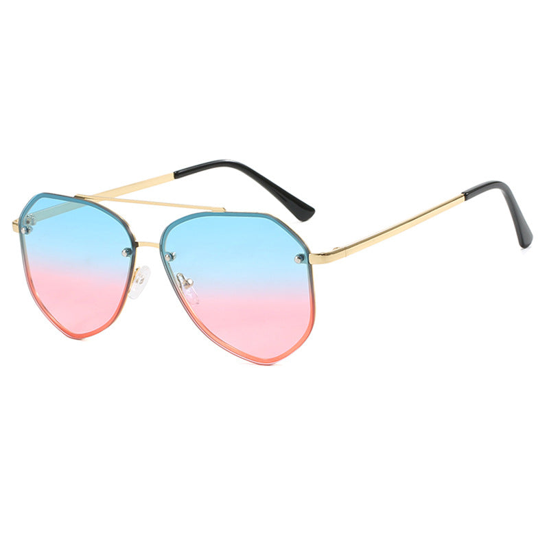 New Toad Sunglasses with Edged Sunglasses, Retro Metal Ins Trendy Sunglasses, Concave Design for Photography