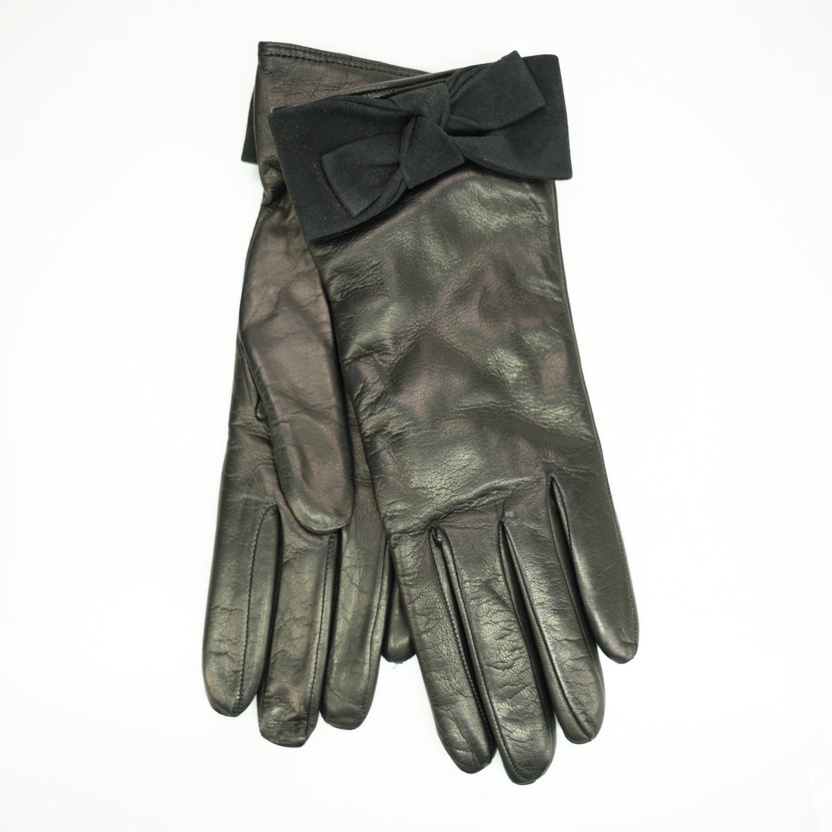 MADE IN ITALY LEATHER GLOVES WITH BOW