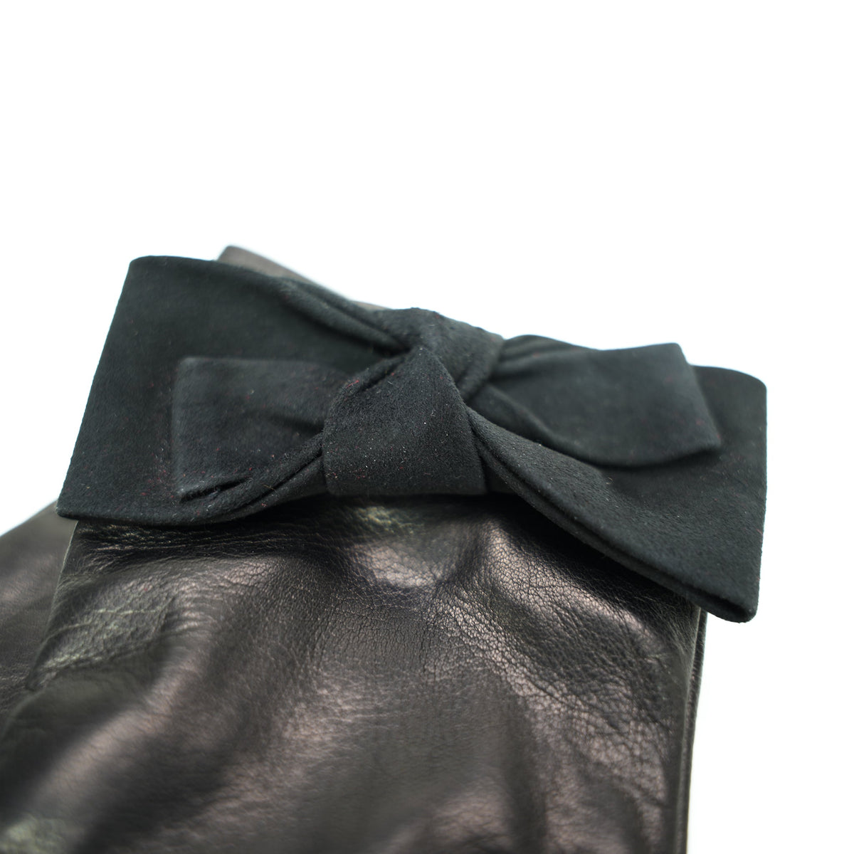 MADE IN ITALY LEATHER GLOVES WITH BOW