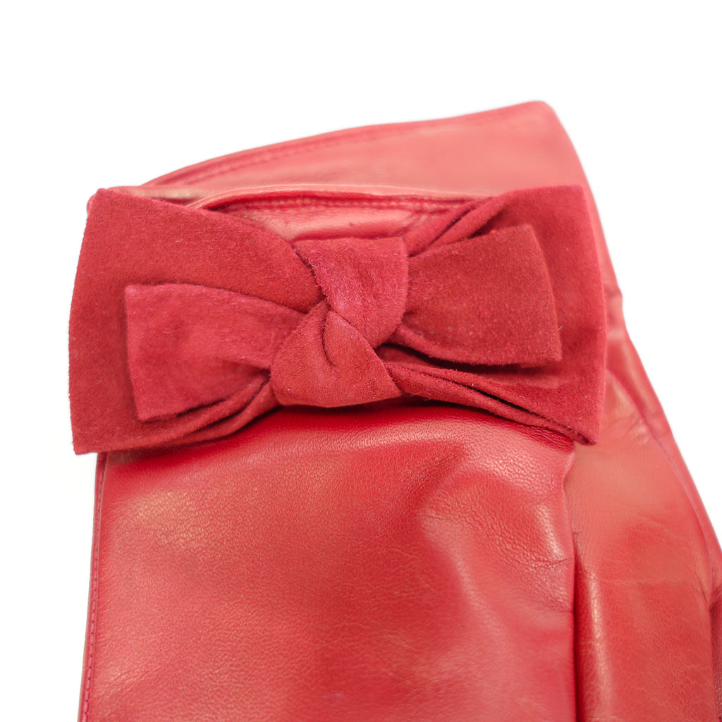 MADE IN ITALY LEATHER GLOVES WITH BOW