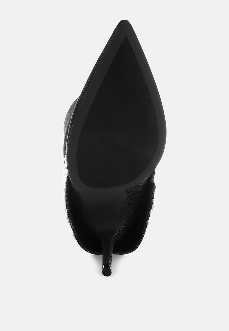 BASSO Party Diamante Studded Stiletto Boots
