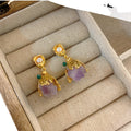 Amethyst Stone Stud Earrings