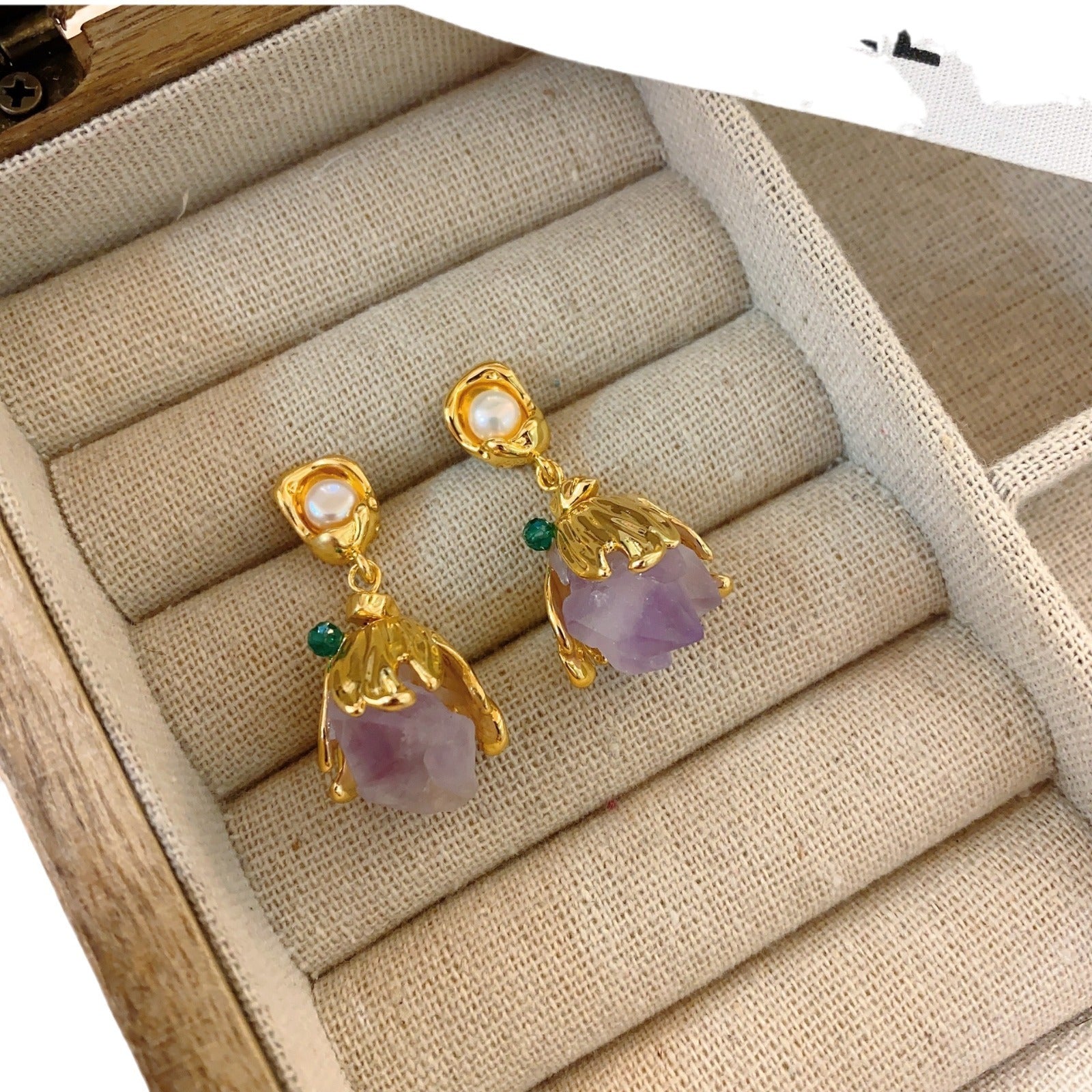 Amethyst Stone Stud Earrings