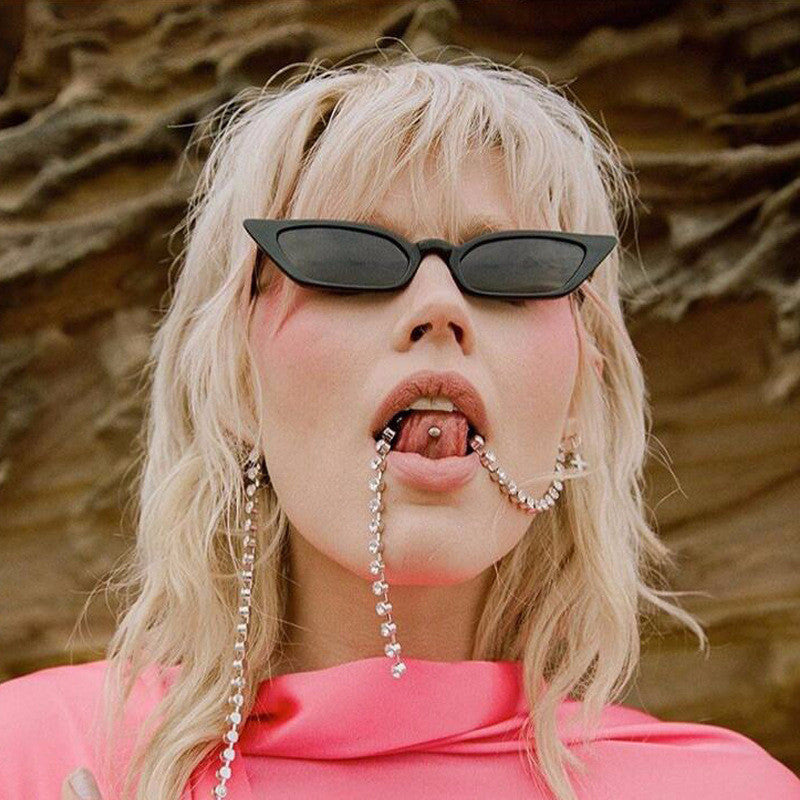 Red Shades Small Cat Eye Sunglasses Vintage Women Sunglasses