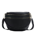 Sabrina Double Zip Leather Crescent Sling-5