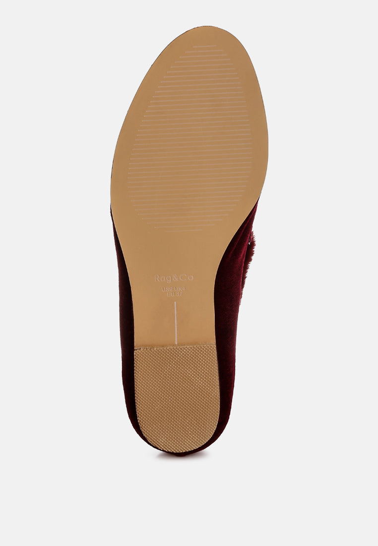 Bastian Fur Detail Velvet Loafers