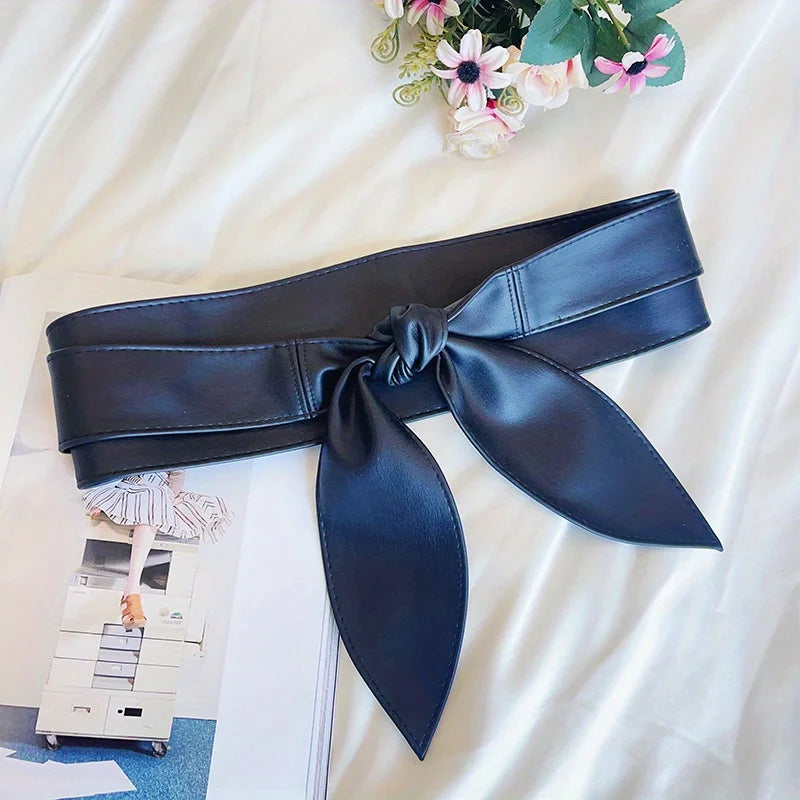 The Bowknot Obi Corset Belt — Black
