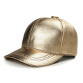 Fashion Women's Baseball Cap Sheepskin Gold / Silver Leather Duck Tongue Hats Young Man