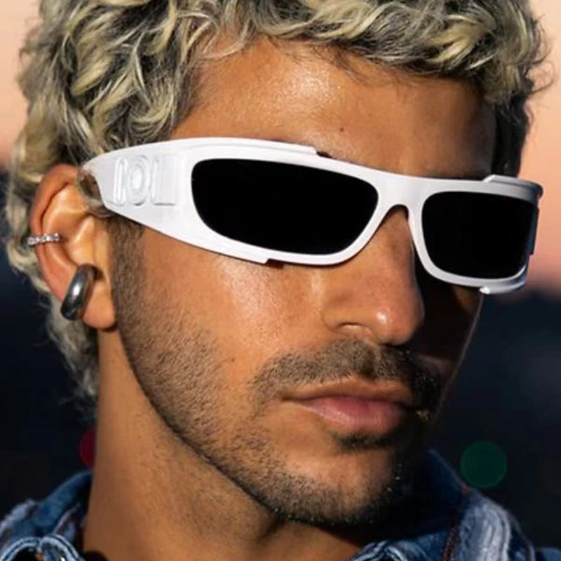 Small frame sunglasses Y2K lion head sports hip-hop European and American cycling sunglasses ins concave shaped outdoor sunglasses