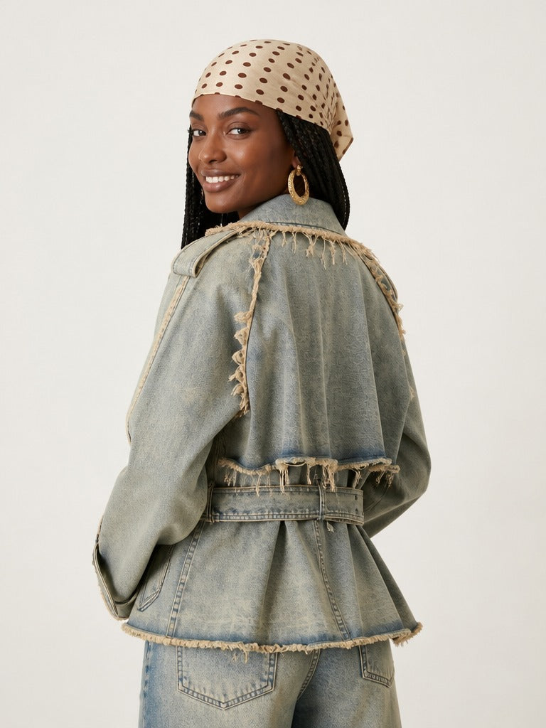 Adventurous Ripped Denim Jacket